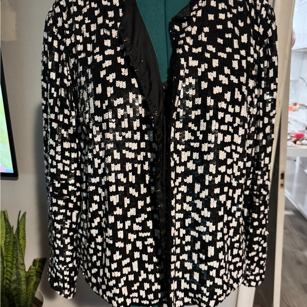 Vintage Black and White Sequin Jacket